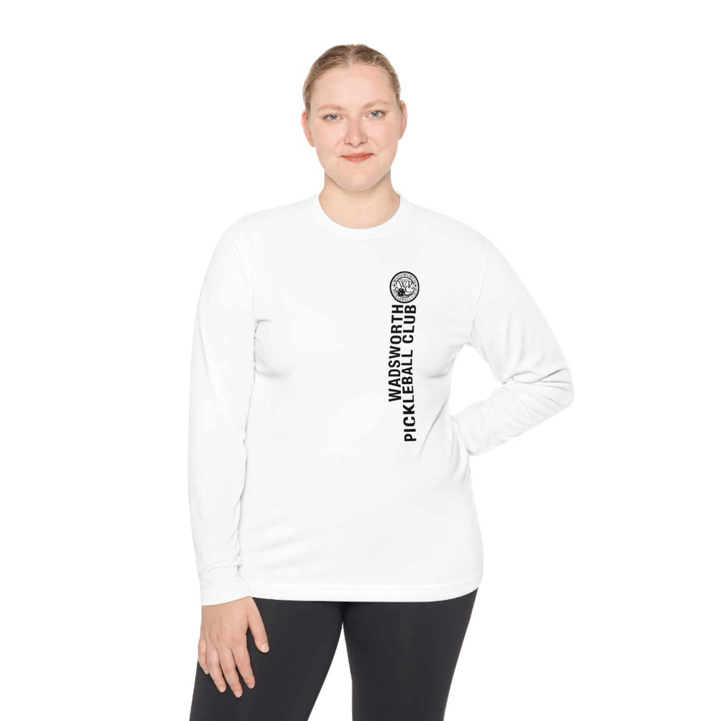 WPC WHITE-BLACK VERTICAL LOGO SPORT-TEK (FRONT & BACK) - Unisex Lightweight Long Sleeve Tee
