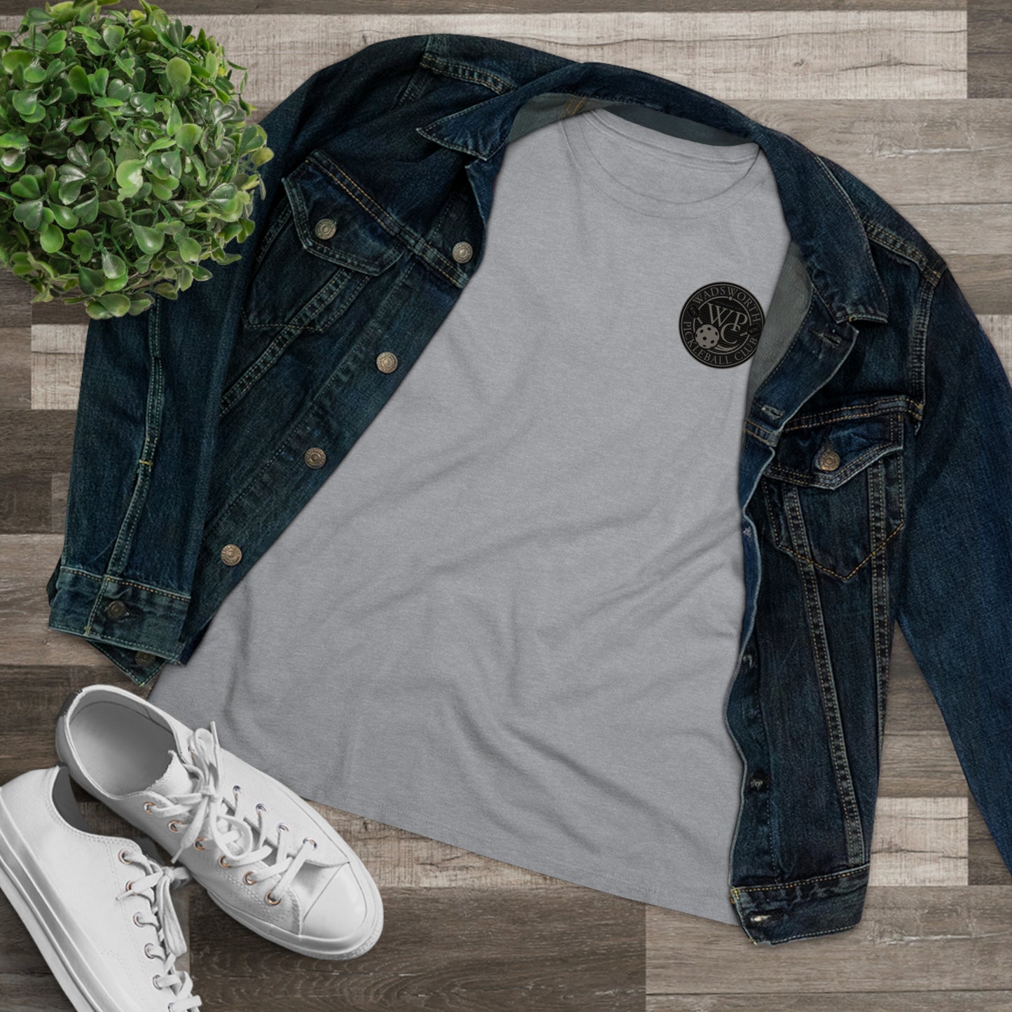 WPC GRAY BLACK POCKET, Relaxed Fit Women's T-shirt