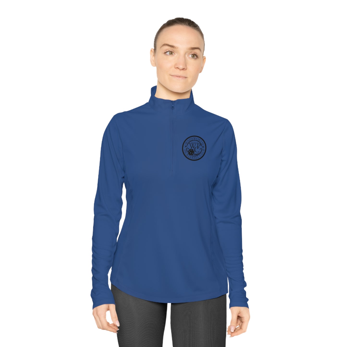 WPC BLACK-WHITE LOGO LADIES SPORT-TEK (FRONT & PICKLEBALL BACK) - Ladies Quarter-Zip Pullover
