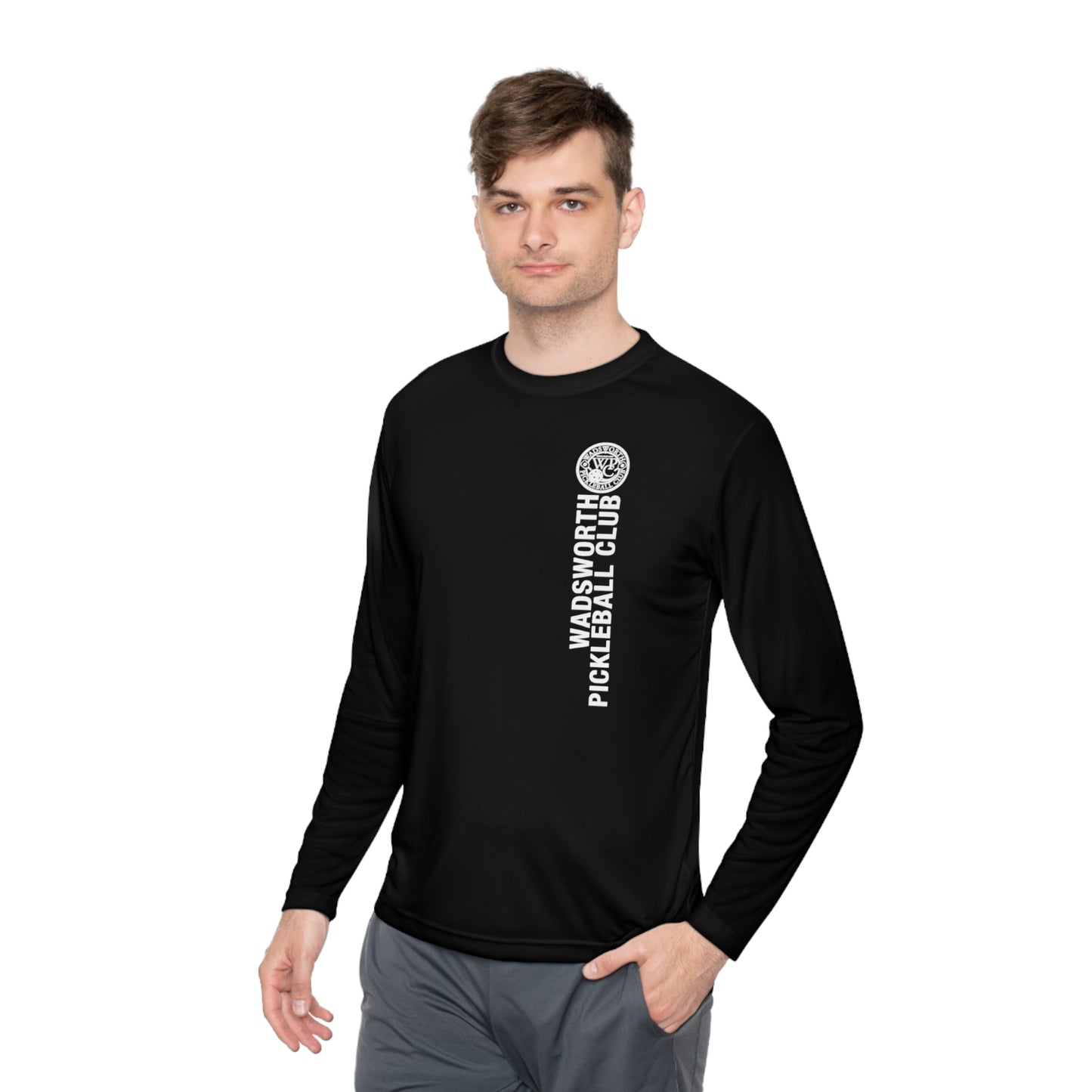 WPC WHITE-BLACK VERTICAL LOGO SPORT-TEK (FRONT & BACK) - Unisex Lightweight Long Sleeve Tee