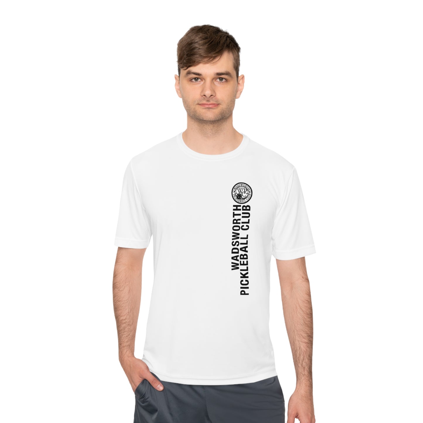 WPC BLACK VERTICAL LOGO SPORT-TEK (FRONT & LOGO BACK) - Unisex Moisture Wicking Tee