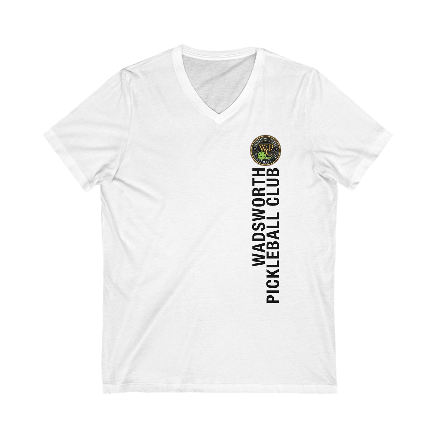 WPC COLOR VERTICAL LOGO (FRONT & LOGO BACK) - Unisex Jersey Short Sleeve V-Neck Tee