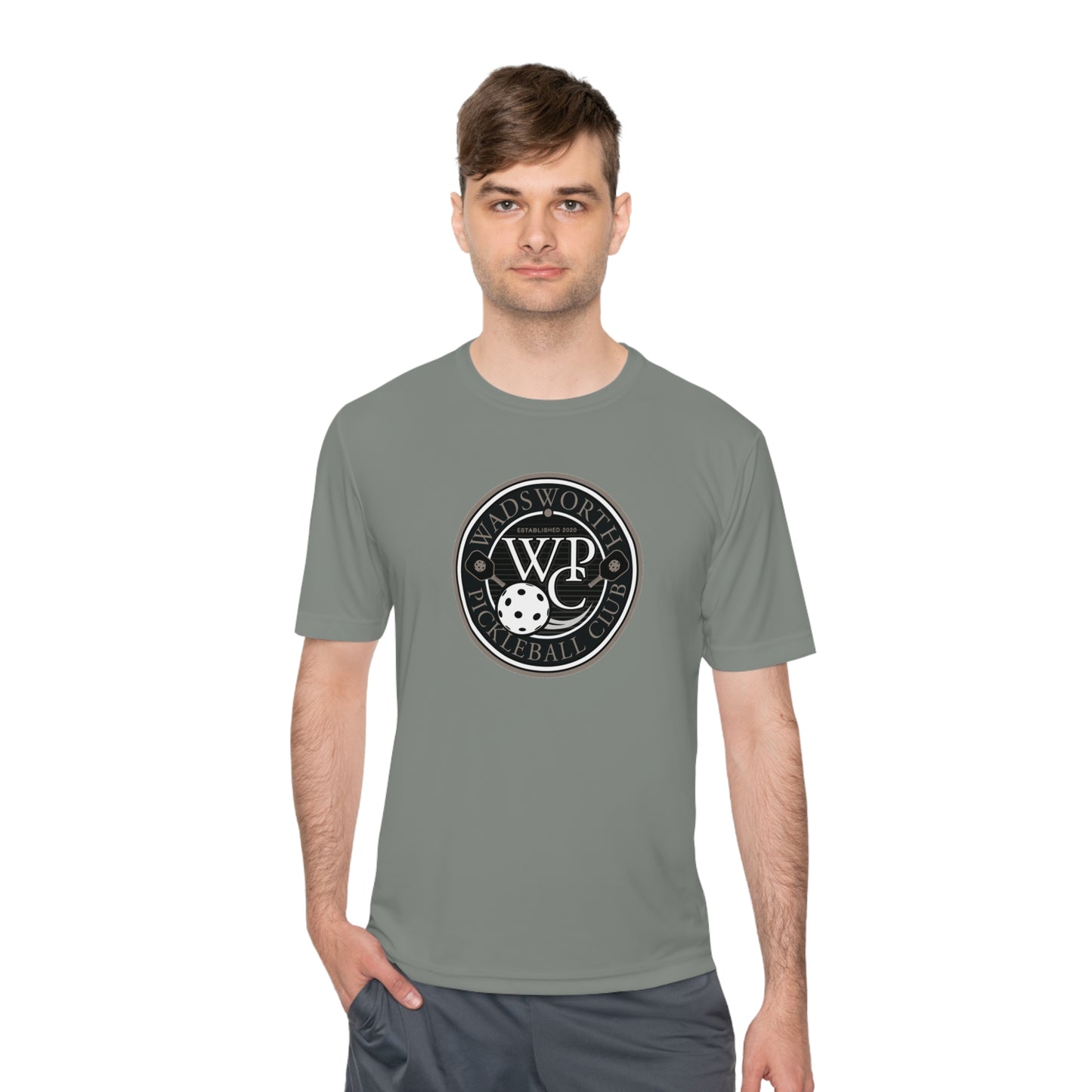 WPC GRAY LOGO SPORT-TEK (FRONT & PICKLEBALL BACK) - Unisex Moisture Wicking Tee