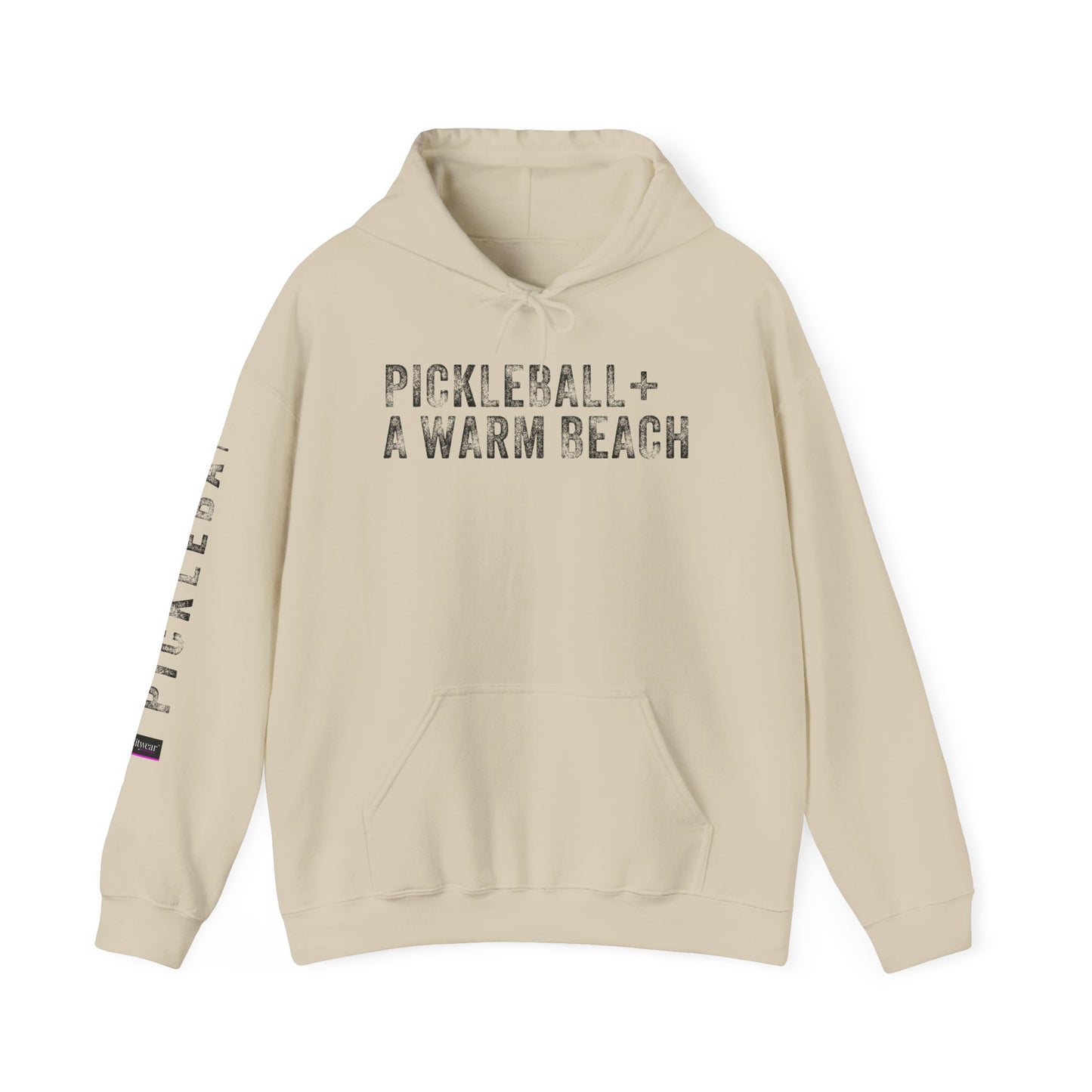 PICKLEBALL + A WARM BEACH, Unisex Heavy Blend™ Hooded Sweatshirt