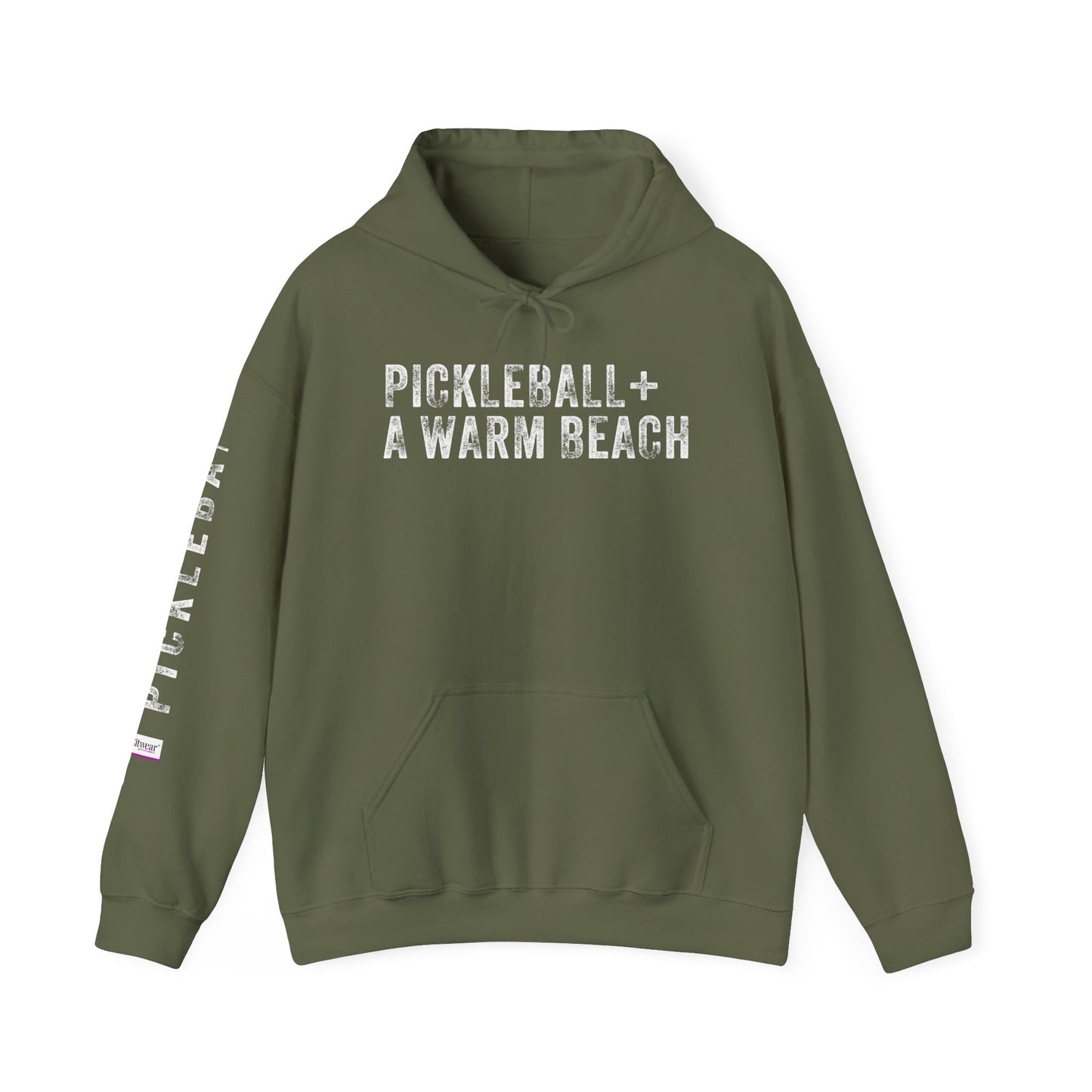 PICKLEBALL + A WARM BEACH, Unisex Heavy Blend™ Hooded Sweatshirt