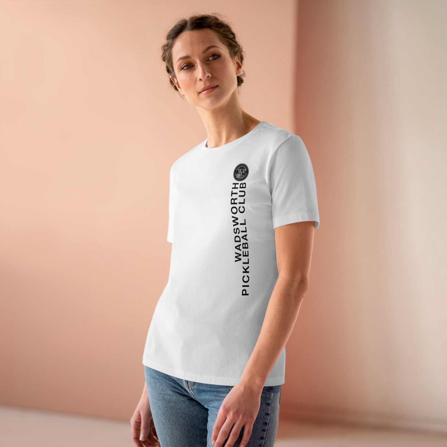 WPC VERTICAL WHITE, Relaxed Fit Women's T-shirt