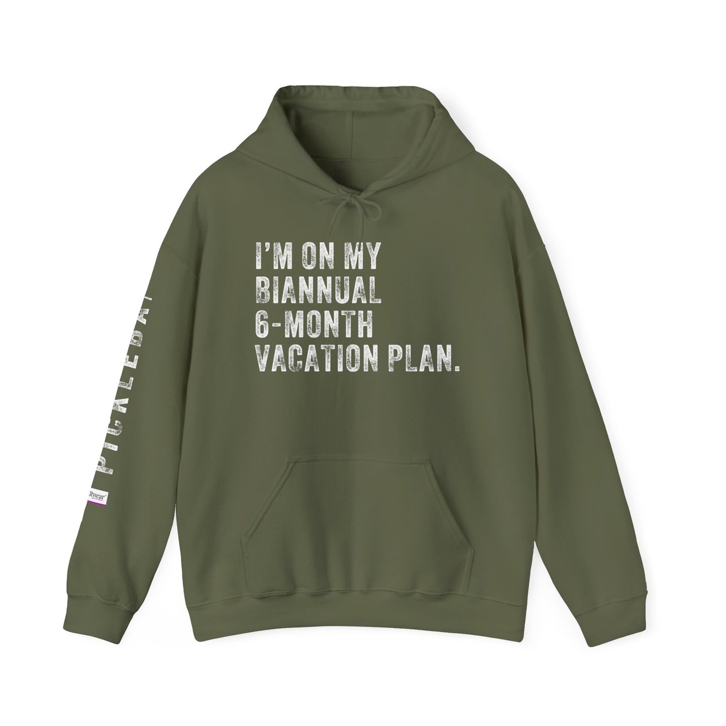I'M ON MY BIANNUAL 6-MONTH VACATION, Unisex Heavy Blend™ Hooded Sweatshirt