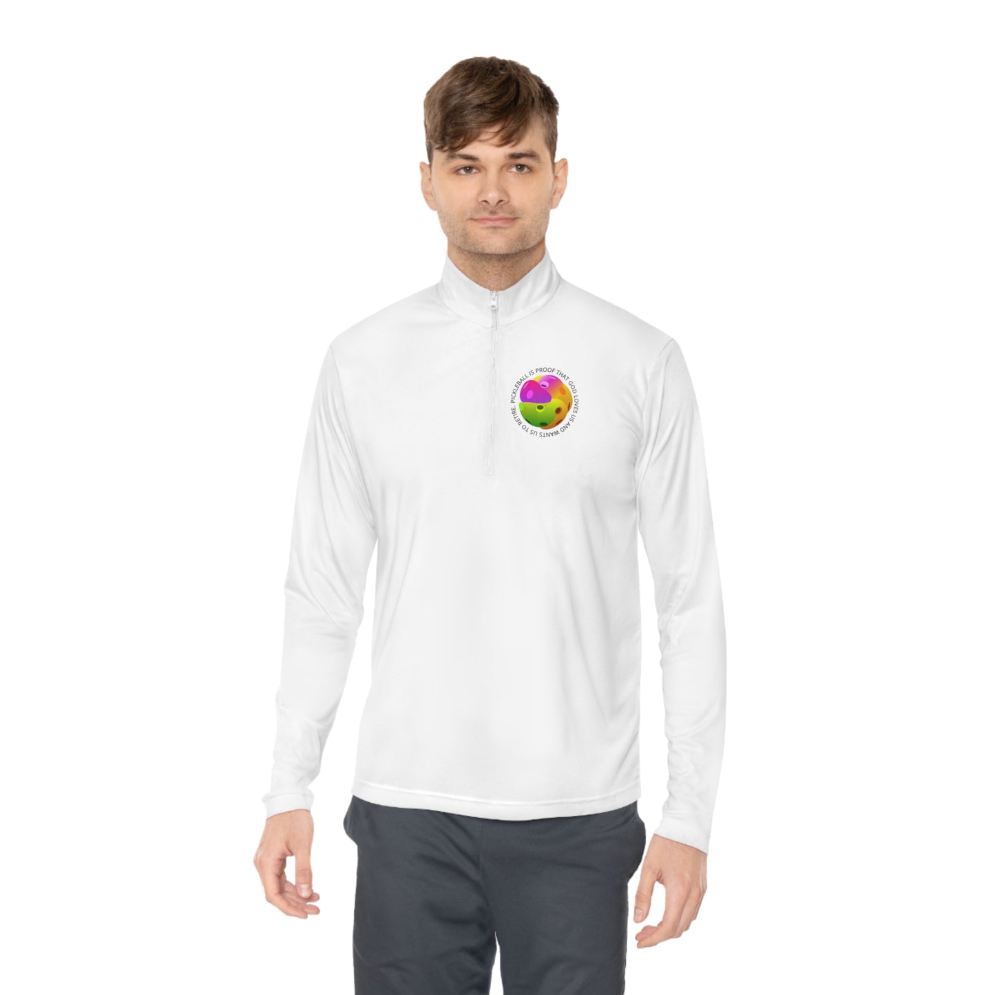 PICKLEBALL, PROOF GOD LOVES US AND..., SPORT-TEK: Unisex Quarter-zip Pullover