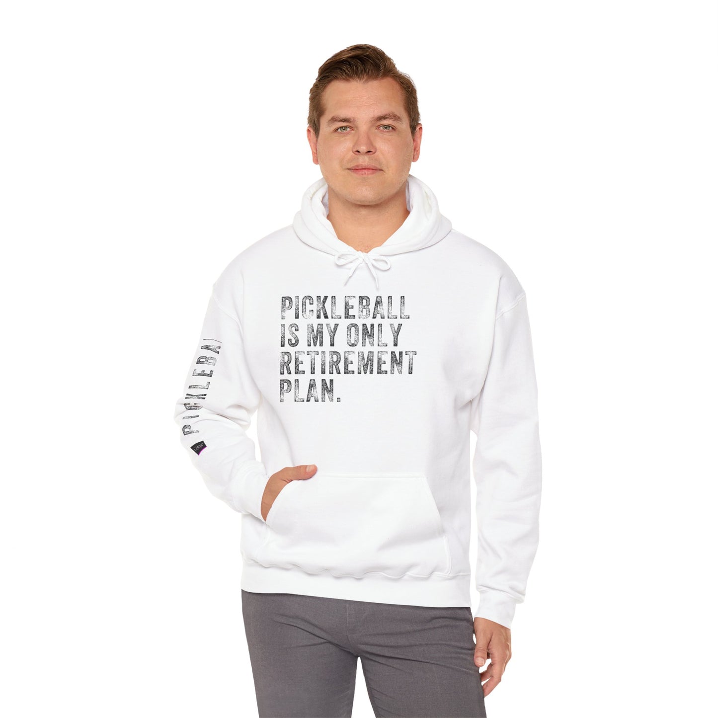 PICKLEBALL IS MY ONLY RETIREMENT PLAN, Unisex Heavy Blend™ Hooded Sweatshirt
