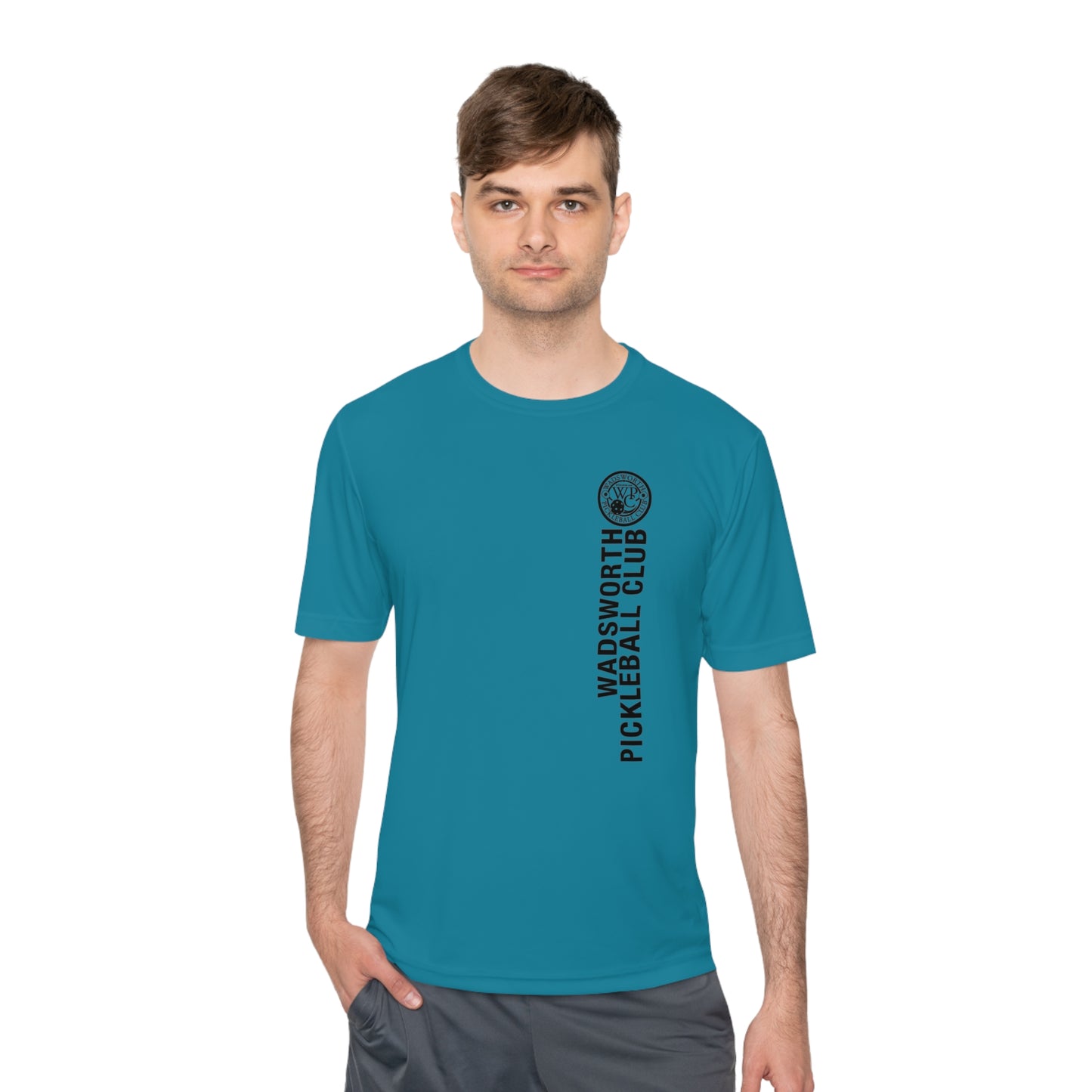 WPC BLACK VERTICAL LOGO SPORT-TEK (FRONT & LOGO BACK) - Unisex Moisture Wicking Tee