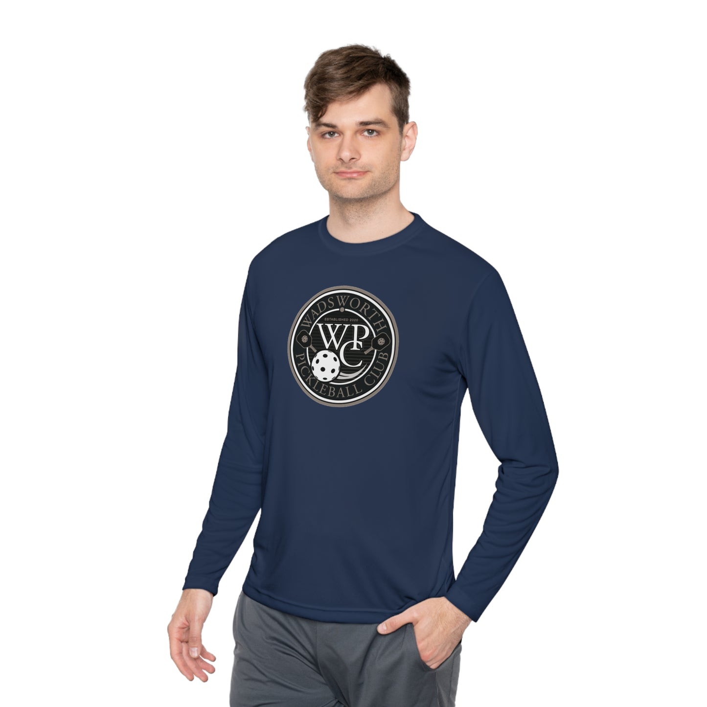 WPC GRAY LOGO SPORT-TEK (FRONT & PICKLEBALL BACK) - Unisex Lightweight Long Sleeve Tee