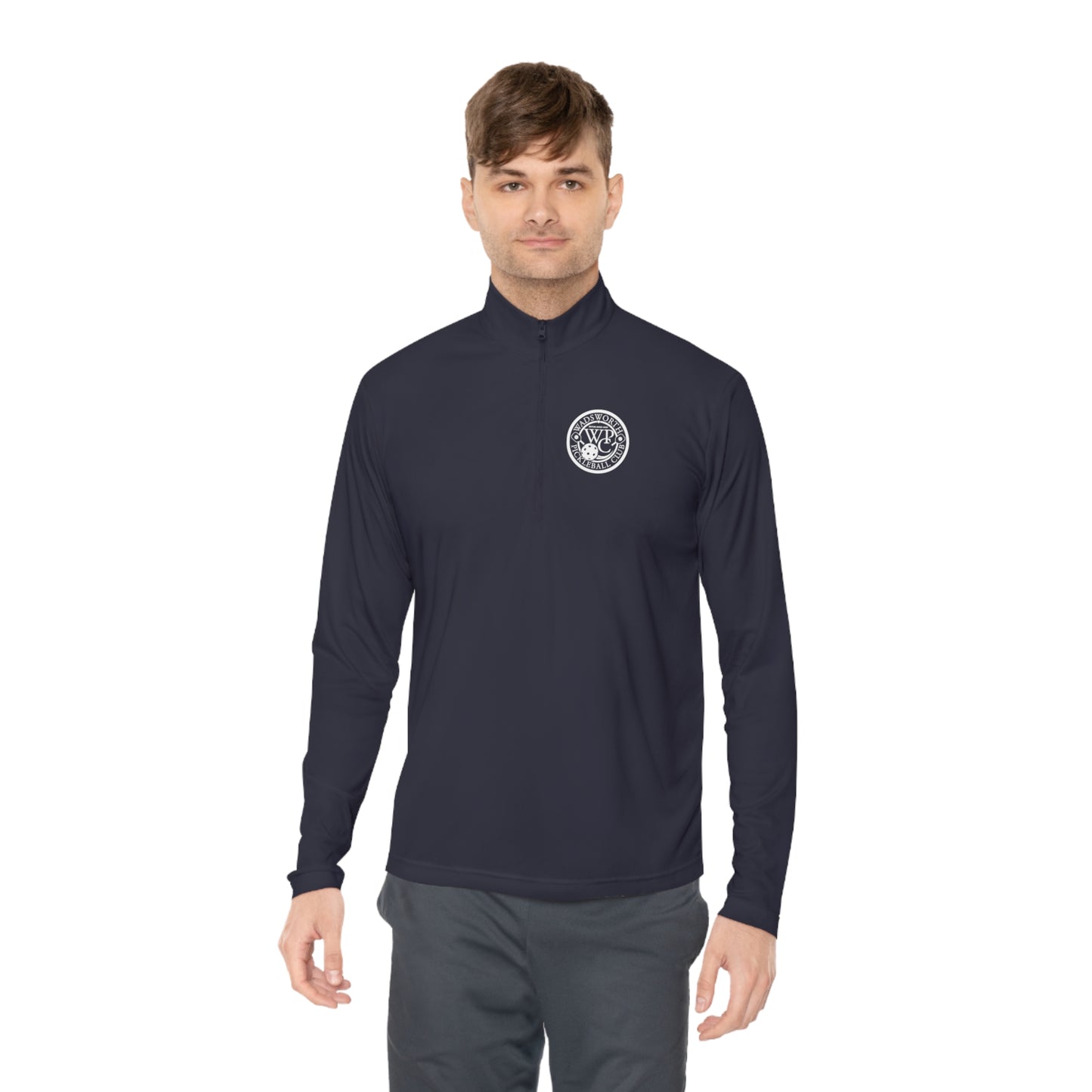 WPC BLACK-WHITE LOGO (FRONT & PICKLEBALL BACK) - Unisex Quarter-Zip Pullover