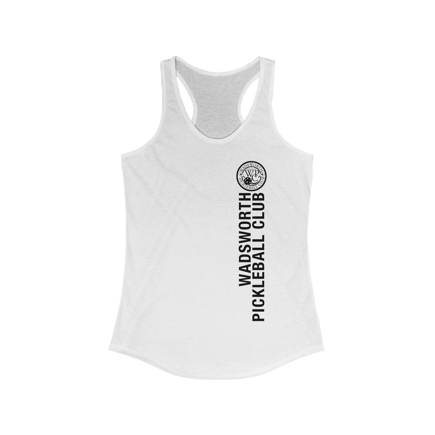 WPC WHITE-BLACK VERTICAL LOGO (FRONT ONLY) Women's Ideal Racerback Tank