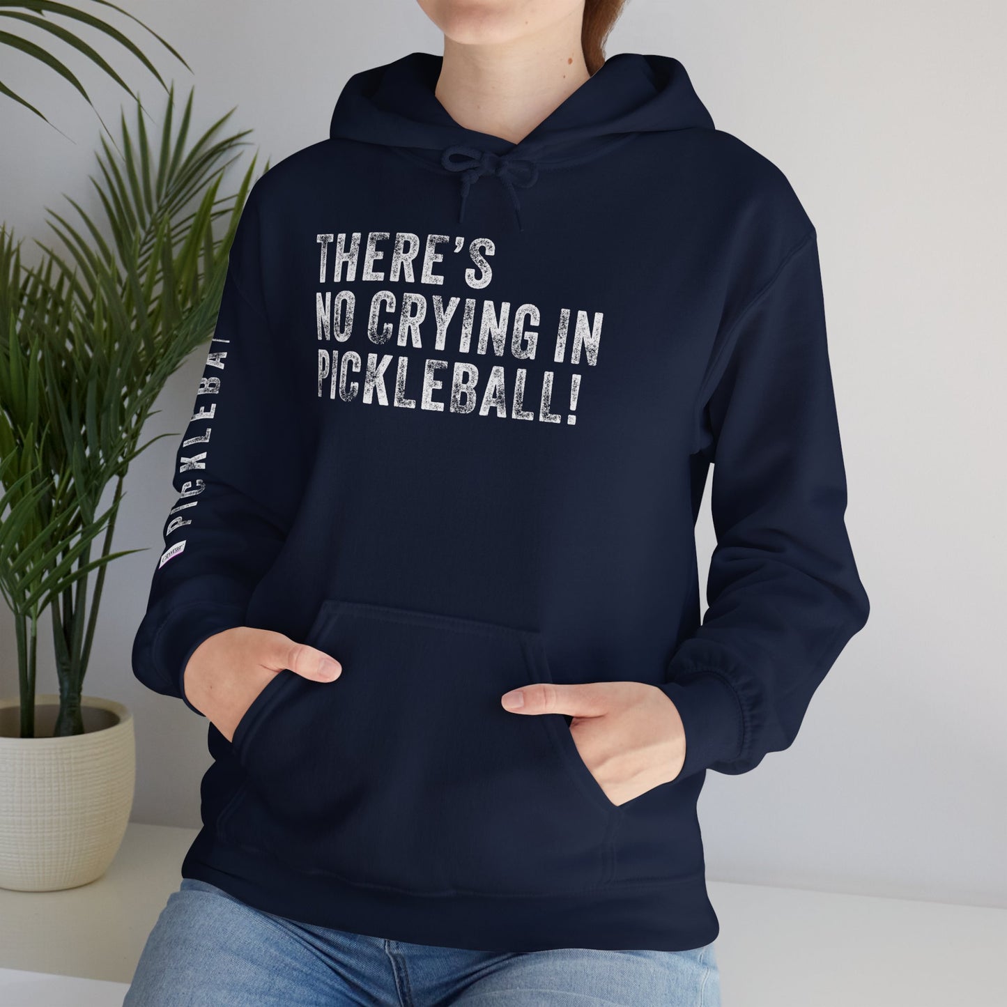 THERE'S NO CRYING IN PICKLEBALL!, Unisex Heavy Blend™ Hooded Sweatshirt