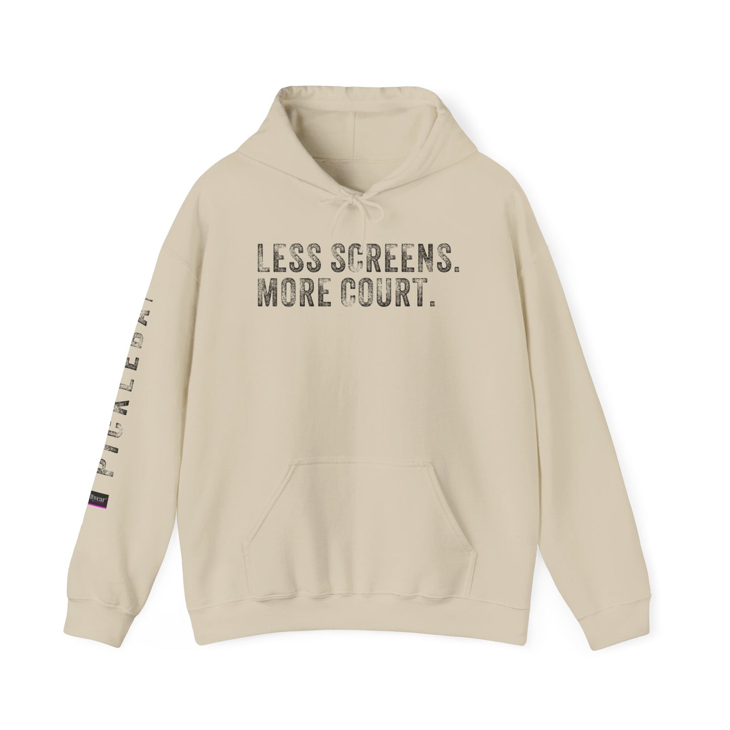 LESS SCREENS. MORE COURT, Unisex Heavy Blend™ Hooded Sweatshirt