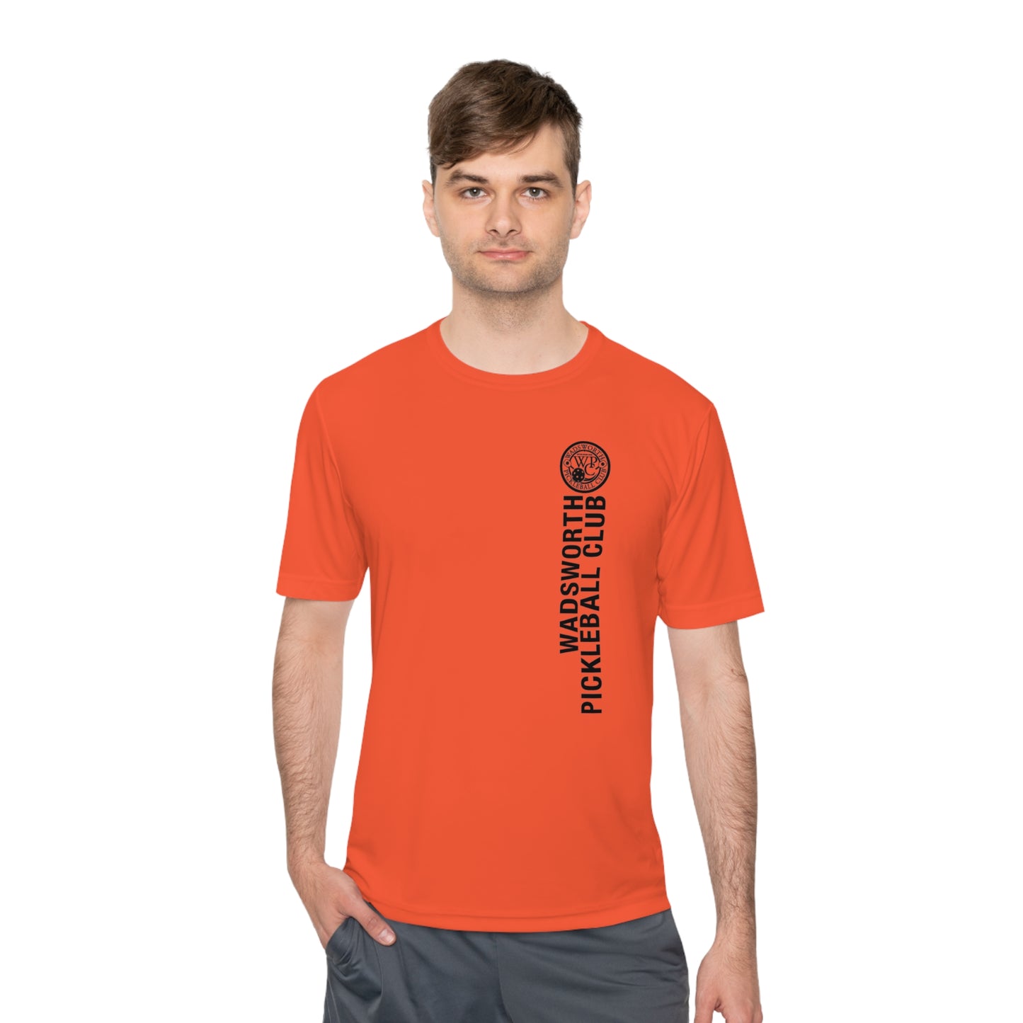 WPC BLACK VERTICAL LOGO SPORT-TEK (FRONT & LOGO BACK) - Unisex Moisture Wicking Tee
