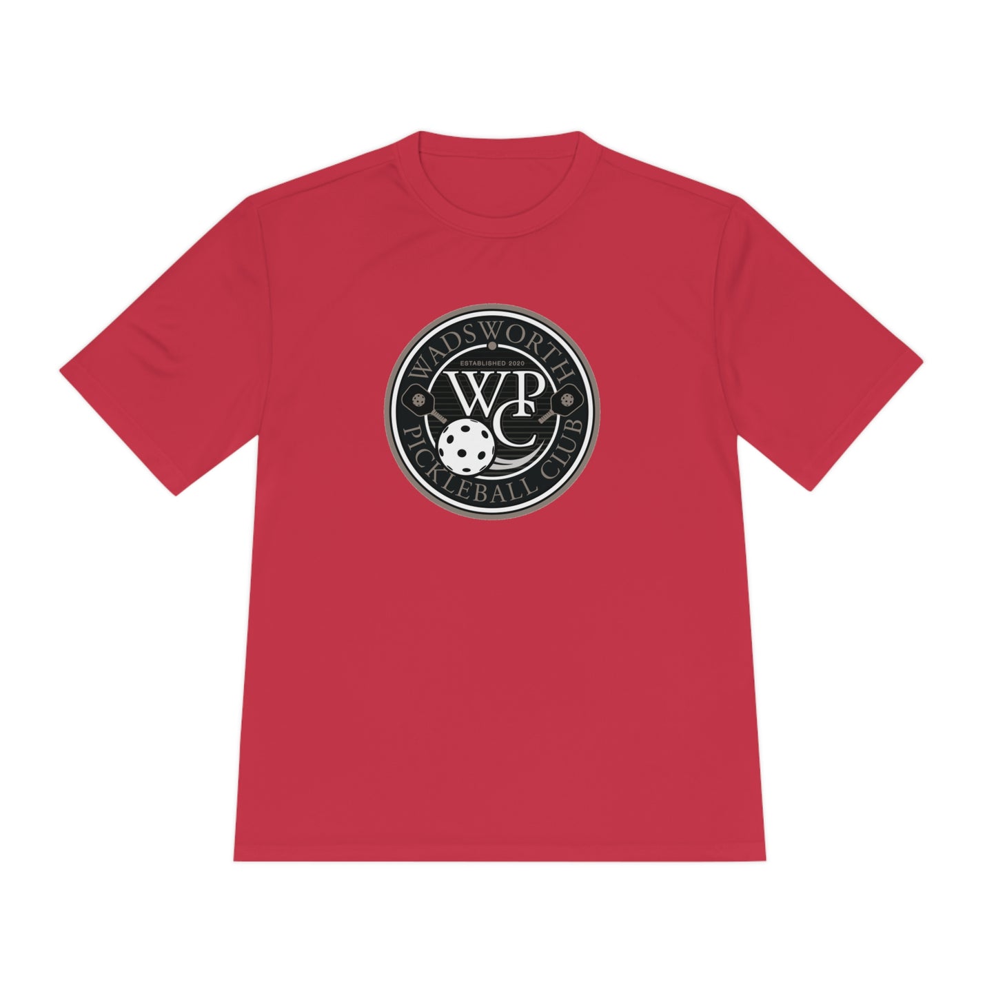 WPC GRAY LOGO SPORT-TEK (FRONT & PICKLEBALL BACK) - Unisex Moisture Wicking Tee