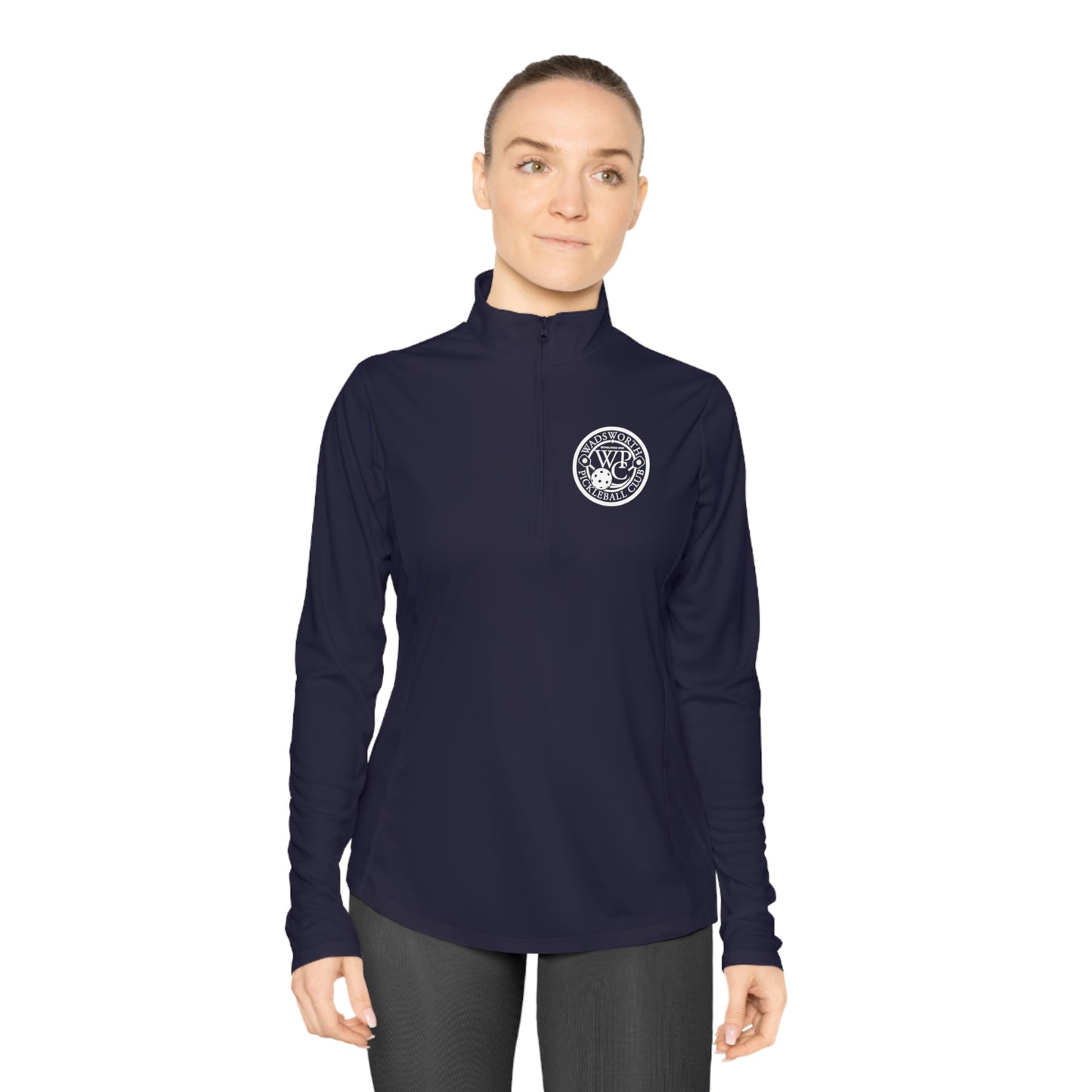 WPC BLACK-WHITE LOGOS LADIES SPORT-TEK (FRONT & BACK) - Ladies Quarter-Zip Pullover
