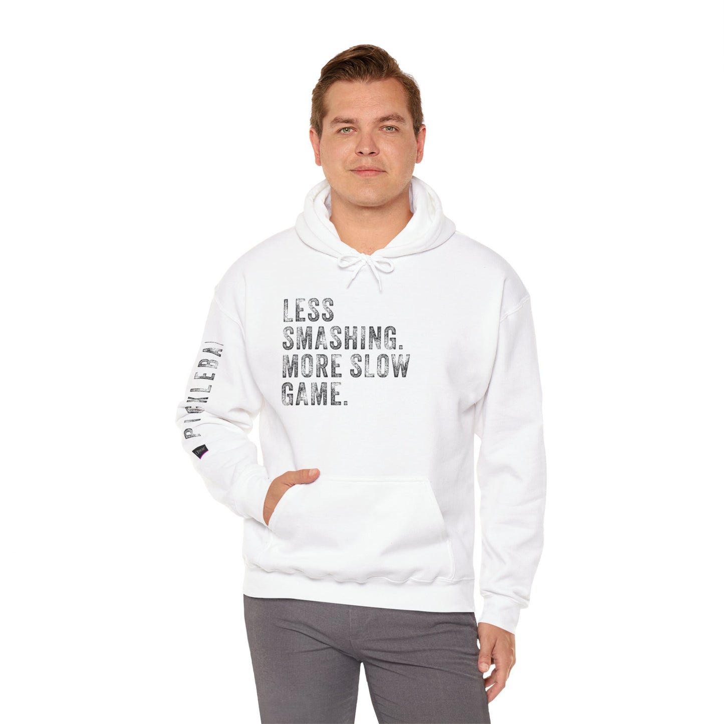 LESS SMASHING. MORE SLOW GAME. Unisex Heavy Blend™ Hooded Sweatshirt