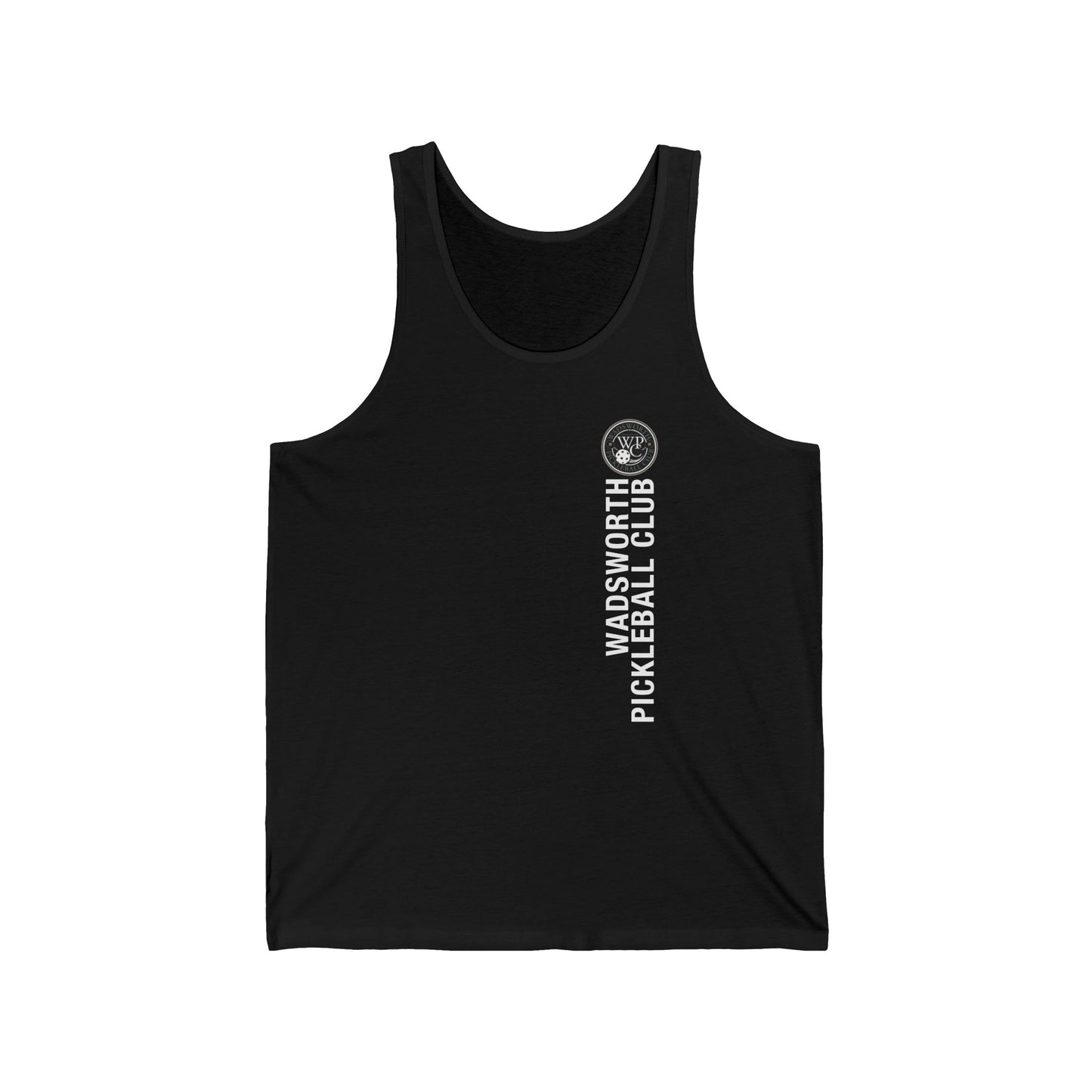 WPC WHITE-BLACK VERTICAL LOGO (FRONT & PICKLEBALL BACK) - Unisex Jersey Tank