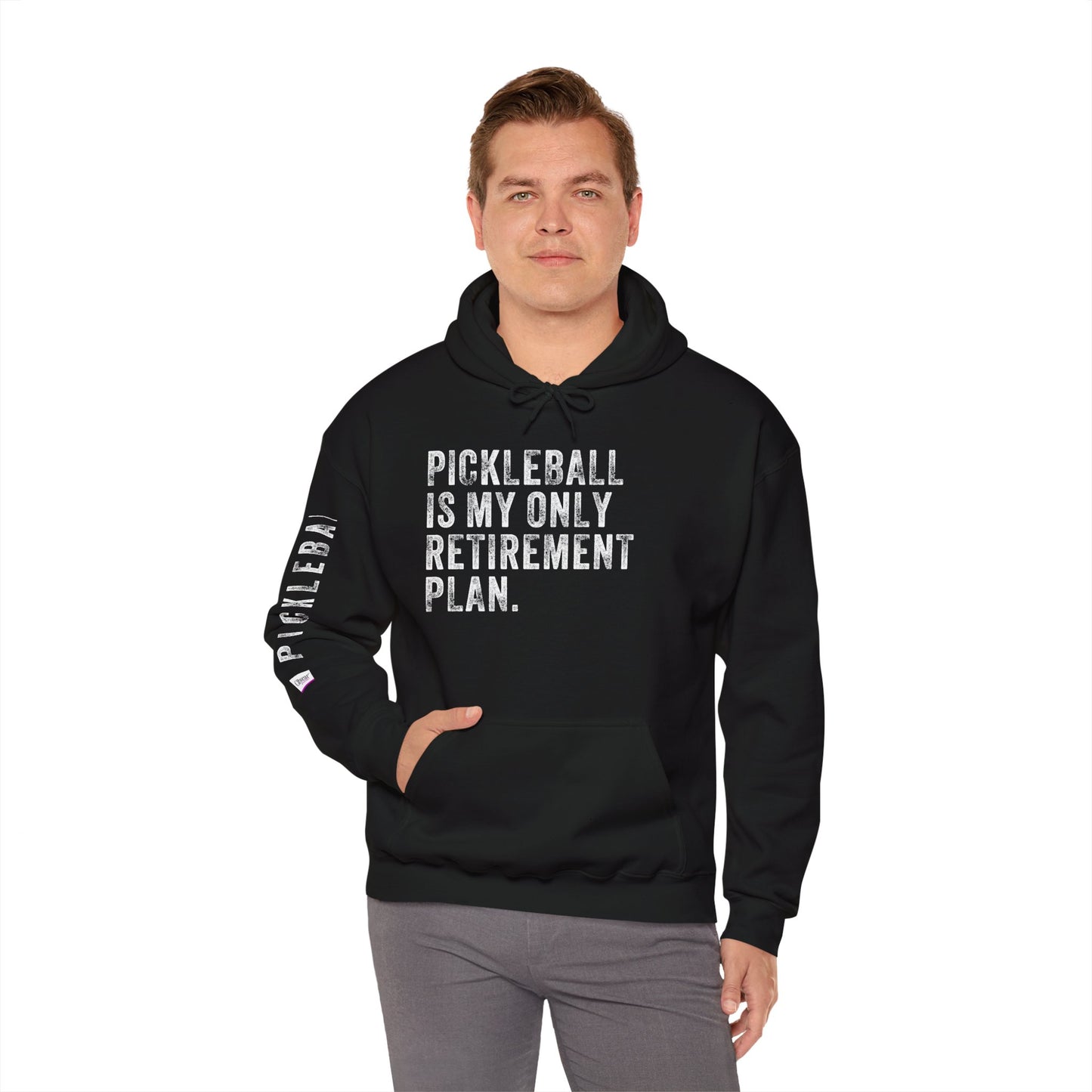 PICKLEBALL IS MY ONLY RETIREMENT PLAN, Unisex Heavy Blend™ Hooded Sweatshirt