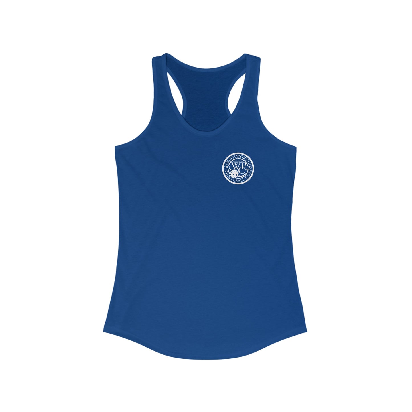 WPC WHITE-BLACK POCKET LOGO (FRONT ONLY) Women's Ideal Racerback Tank