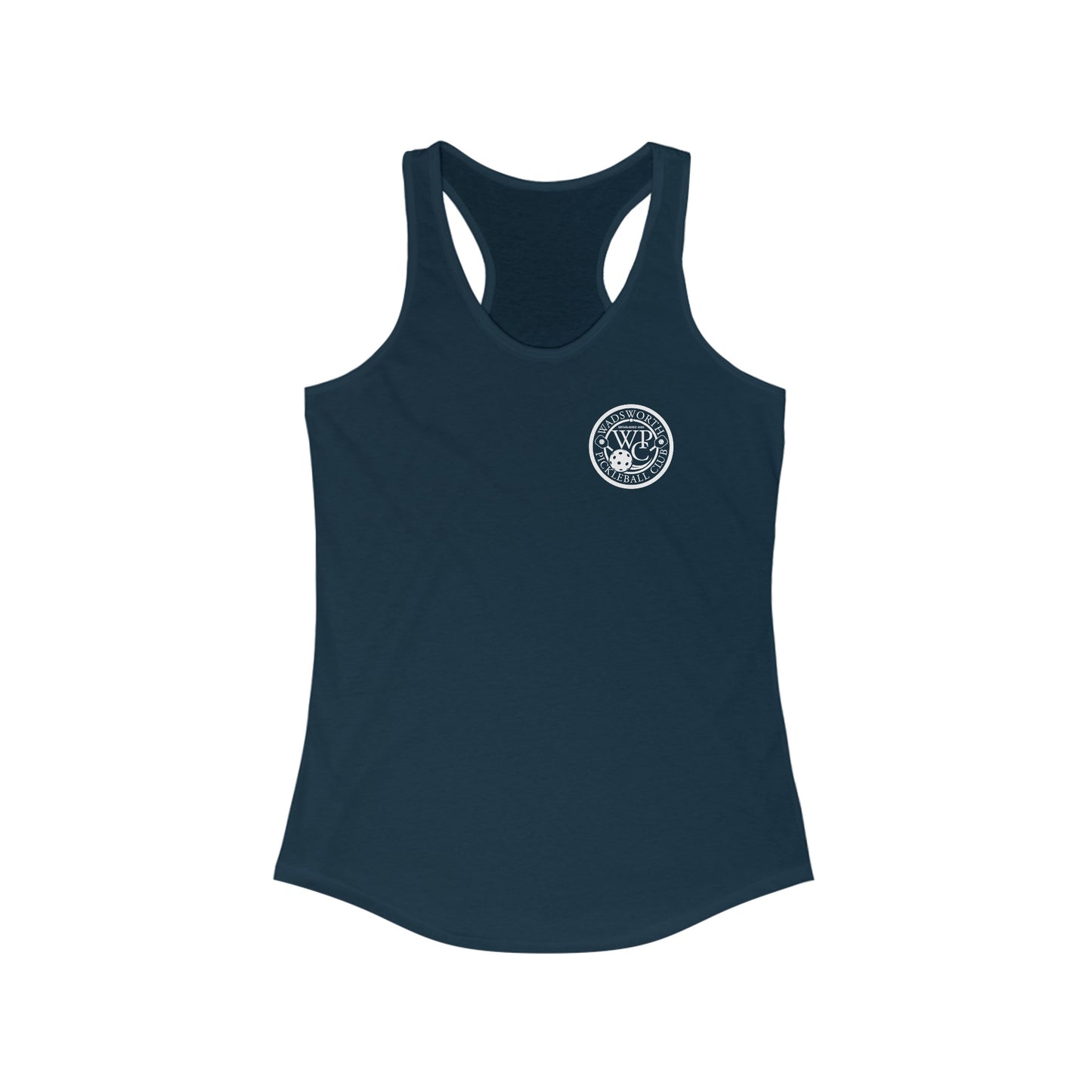 WPC WHITE-BLACK POCKET LOGO (FRONT ONLY) Women's Ideal Racerback Tank