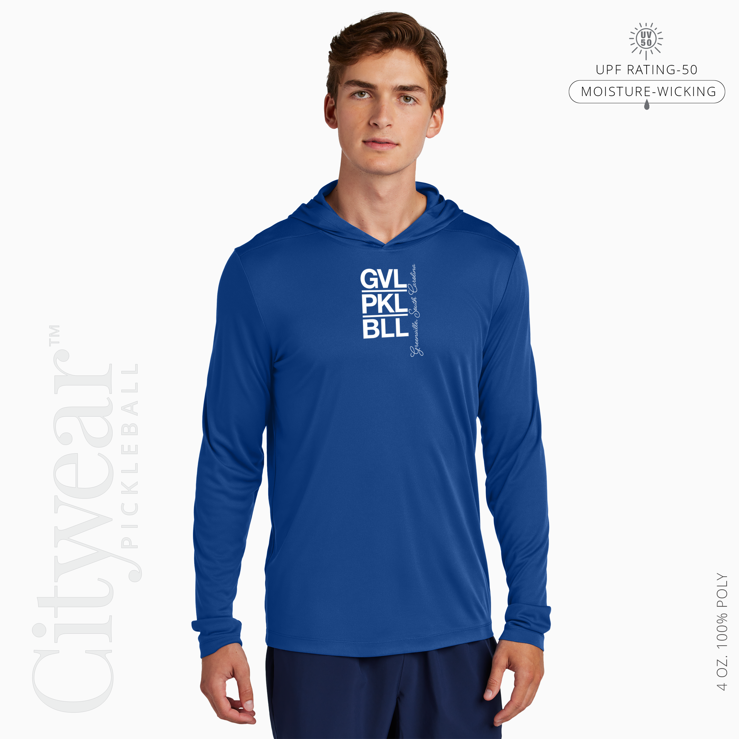 Men's UV Long Sleeve Hoodie-GVL