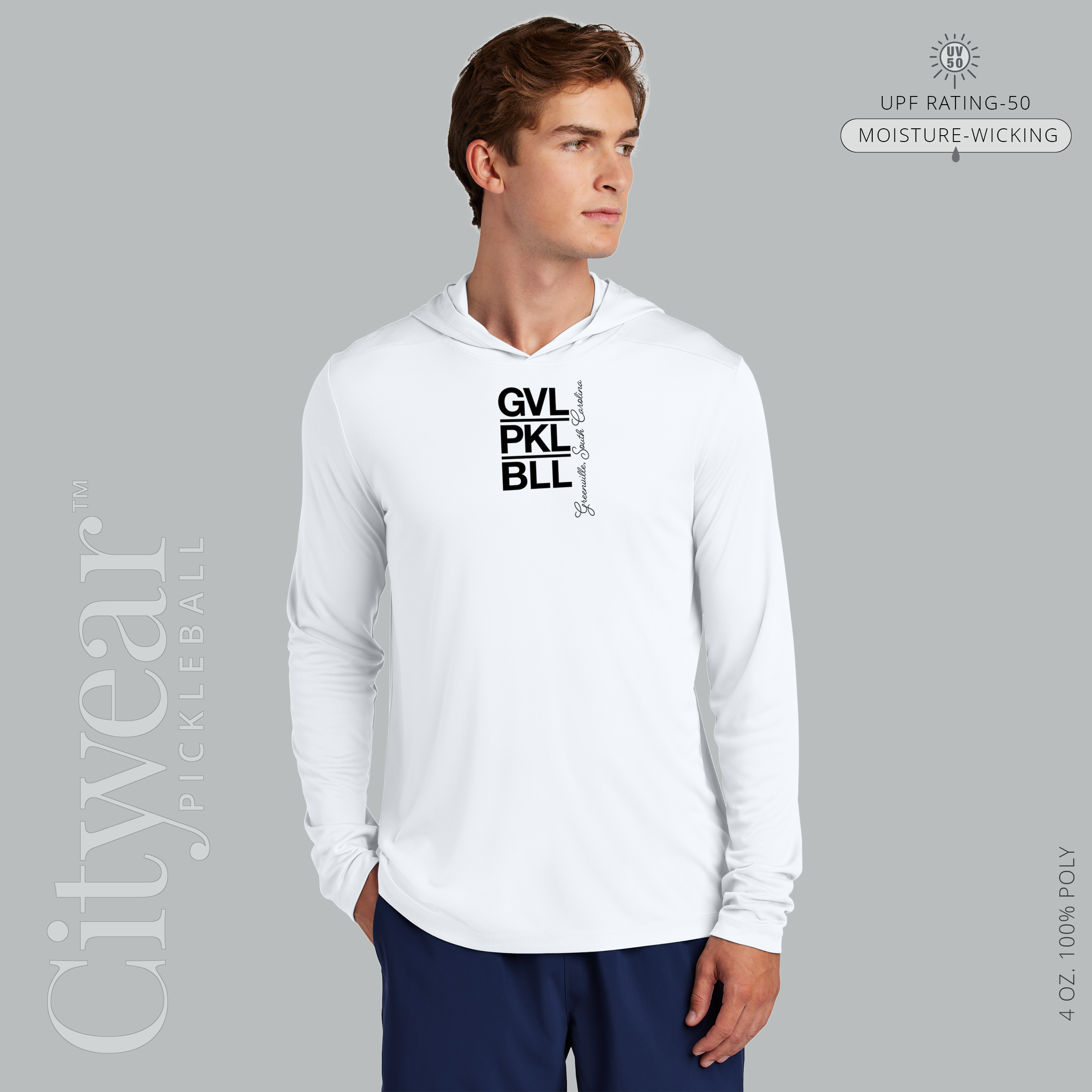Men's UV Long Sleeve Hoodie-GVL