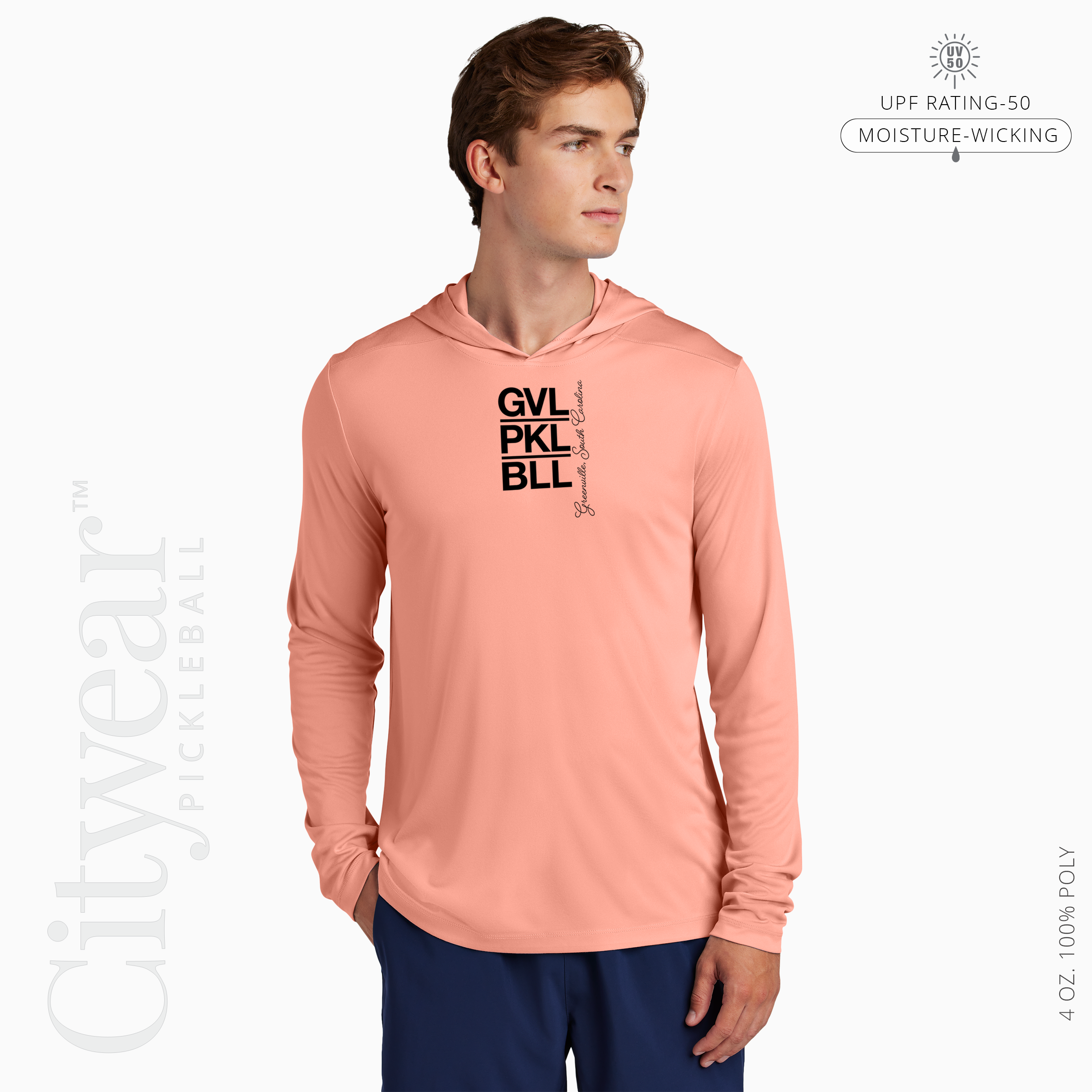 Men's UV Long Sleeve Hoodie-GVL