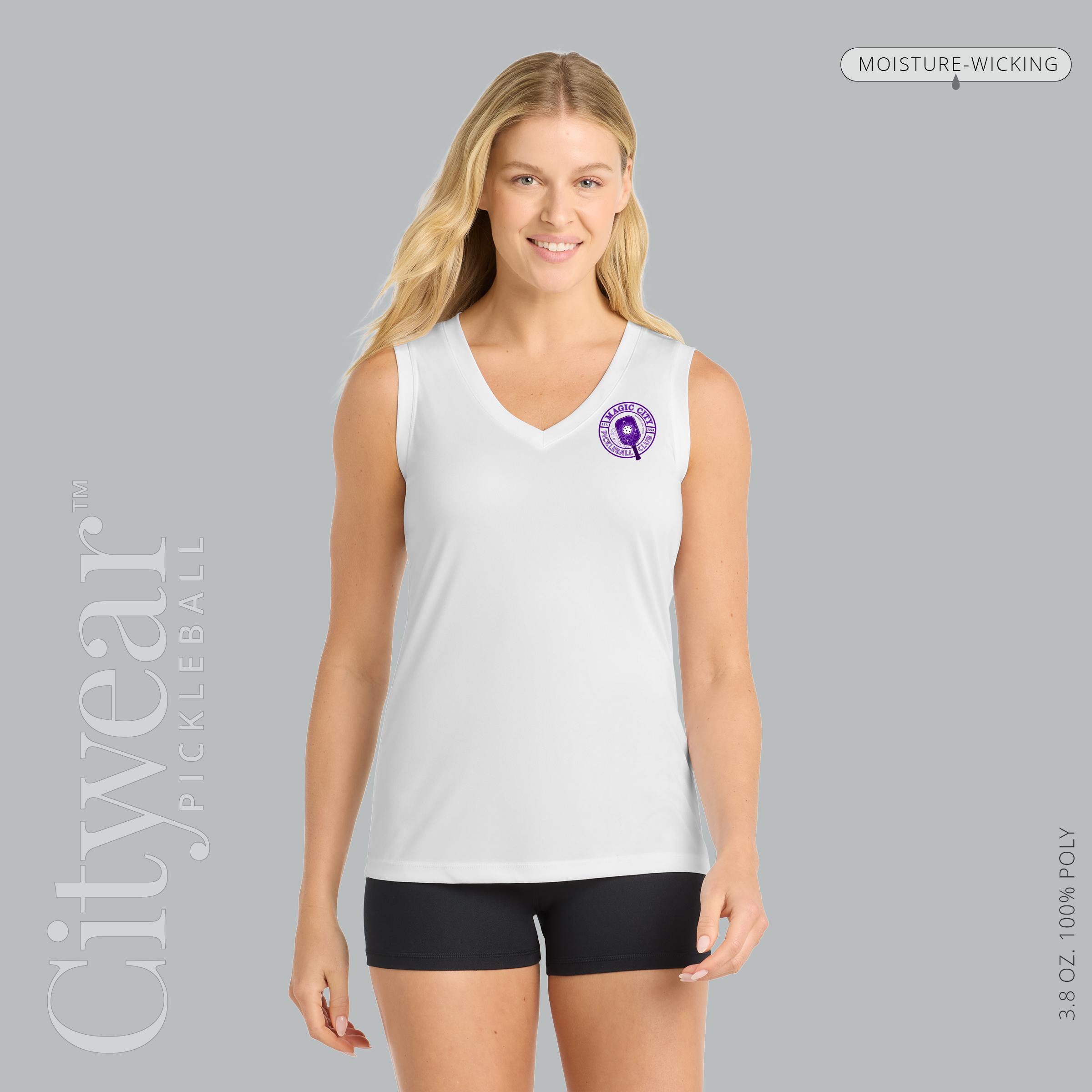 Women's V-Neck Sleeveless T-Shirt-MCPC