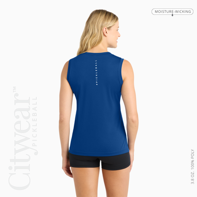 Women's V-Neck Sleeveless T-Shirt-WPC