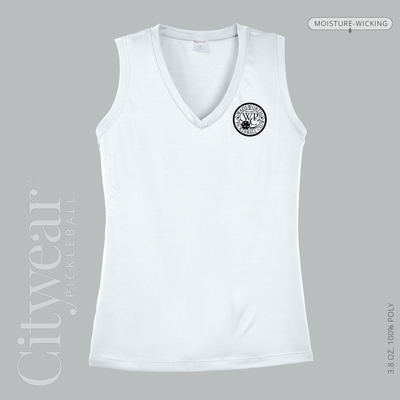 Women's V-Neck Sleeveless T-Shirt-WPC