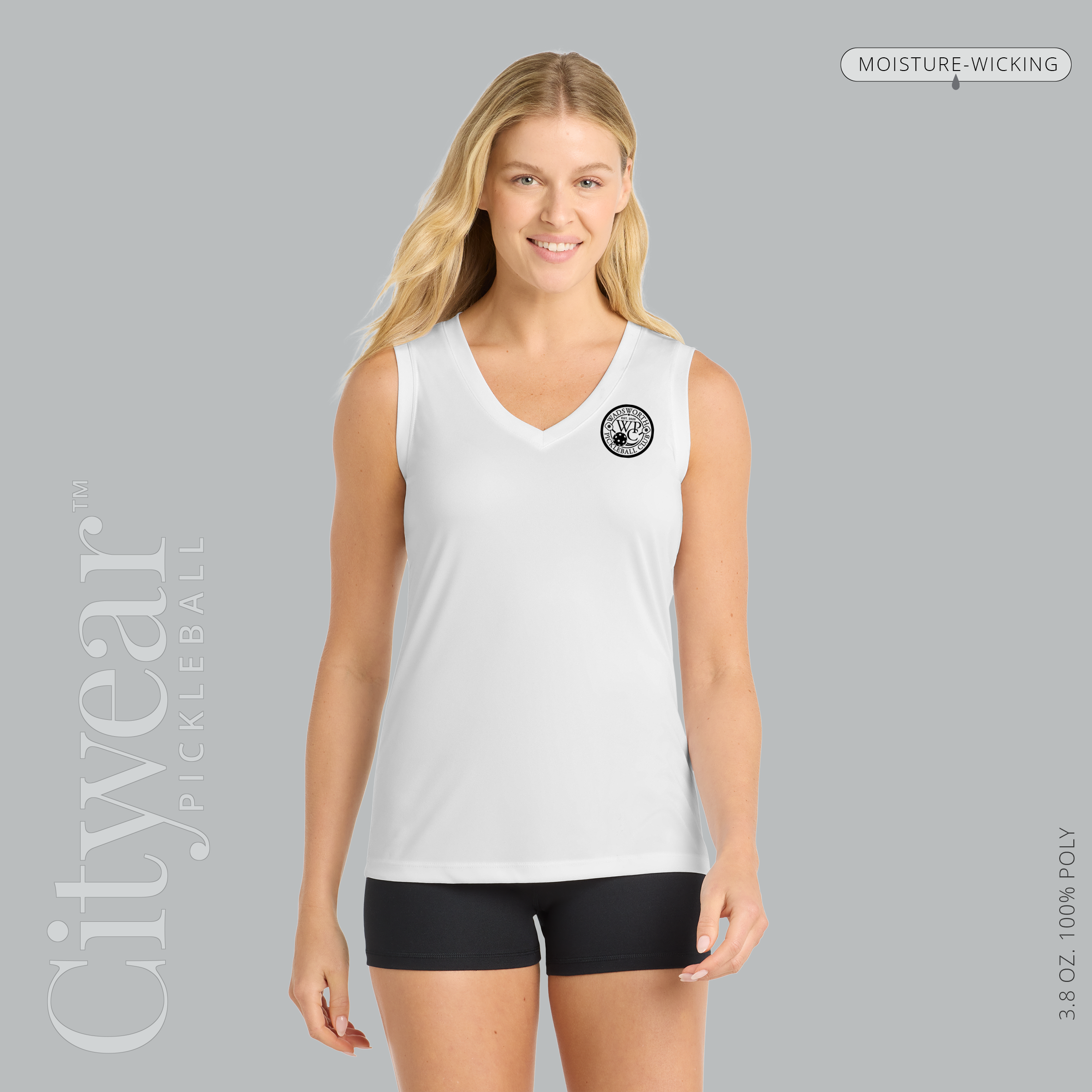 Women's V-Neck Sleeveless T-Shirt-WPC