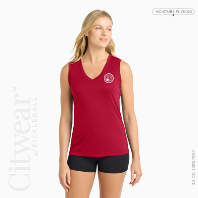 Women's V-Neck Sleeveless T-Shirt-WPC