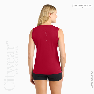 Women's V-Neck Sleeveless T-Shirt-WPC