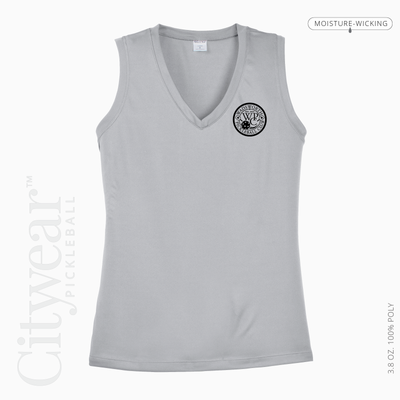 Women's V-Neck Sleeveless T-Shirt-WPC