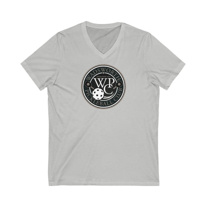 WPC GRAY LOGO  (FRONT ONLY) - Unisex Jersey Short Sleeve V-Neck Tee