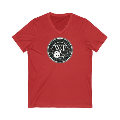 WPC GRAY LOGO  (FRONT ONLY) - Unisex Jersey Short Sleeve V-Neck Tee
