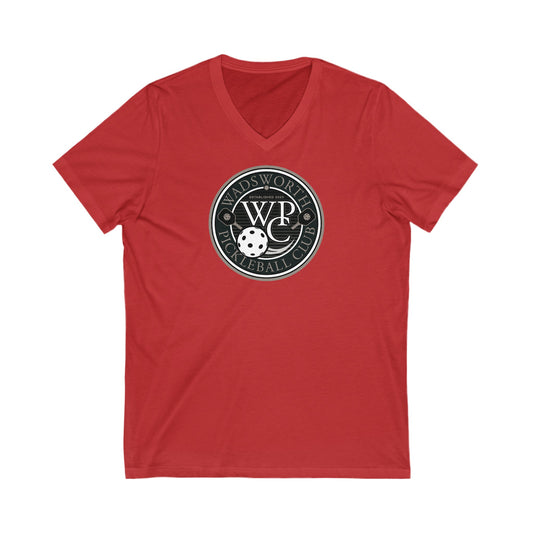 WPC GRAY LOGO  (FRONT ONLY) - Unisex Jersey Short Sleeve V-Neck Tee