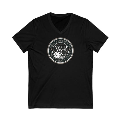 WPC GRAY LOGO  (FRONT ONLY) - Unisex Jersey Short Sleeve V-Neck Tee