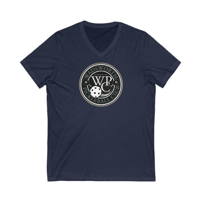 WPC GRAY LOGO  (FRONT ONLY) - Unisex Jersey Short Sleeve V-Neck Tee