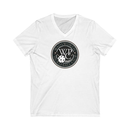 WPC GRAY LOGO  (FRONT ONLY) - Unisex Jersey Short Sleeve V-Neck Tee