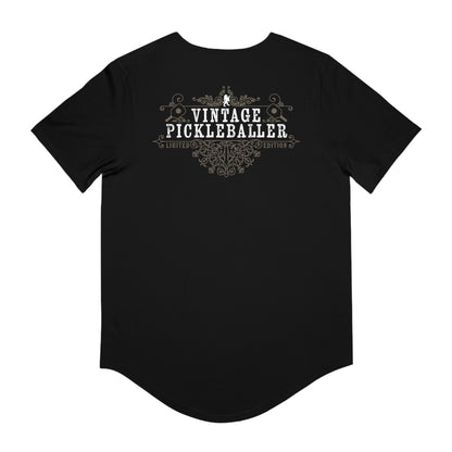 VINTAGE PICKLEBALLER 1959 (FRONT & BACK) - Men's Curved-Hem Jersey T-Shirt