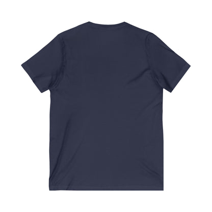 WPC WHITE-BLACK LOGO  (FRONT ONLY) - Unisex Jersey Short Sleeve V-Neck Tee