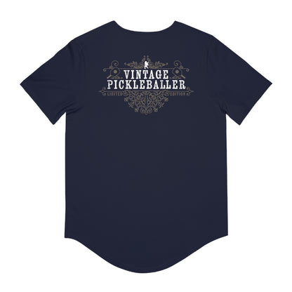 VINTAGE PICKLEBALLER 1953 (FRONT & BACK) - Men's Curved-Hem Jersey T-Shirt
