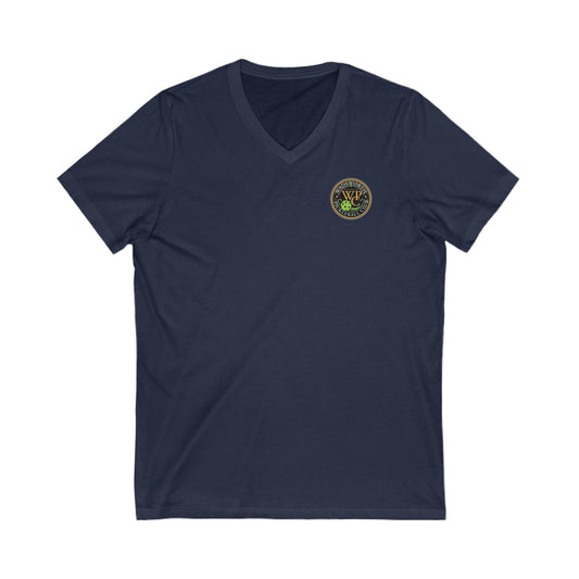 WPC COLOR POCKET LOGO (FRONT & PICKLEBALL BACK) V-NECK - Unisex Jersey Short Sleeve V-Neck Tee