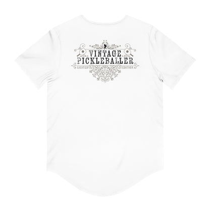 VINTAGE PICKLEBALLER 1959 (FRONT & BACK) - Men's Curved-Hem Jersey T-Shirt
