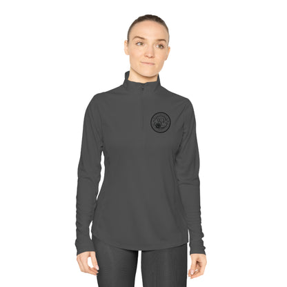 WPC BLACK-WHITE LOGOS LADIES SPORT-TEK (FRONT & BACK) - Ladies Quarter-Zip Pullover