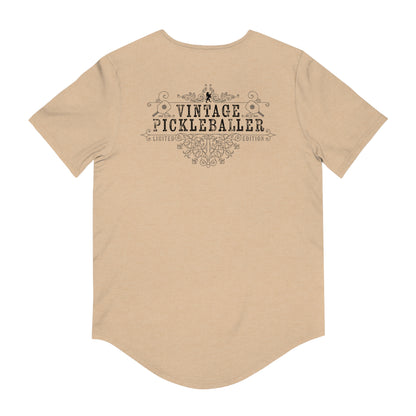 VINTAGE PICKLEBALLER 1959 (FRONT & BACK) - Men's Curved-Hem Jersey T-Shirt